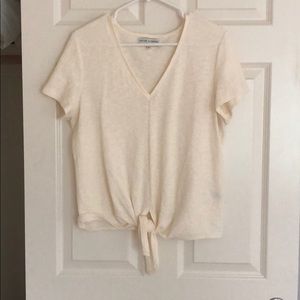 Cream tie front top  madewell size L